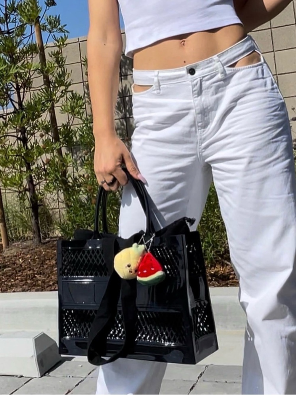 White Jeans with hip cutout